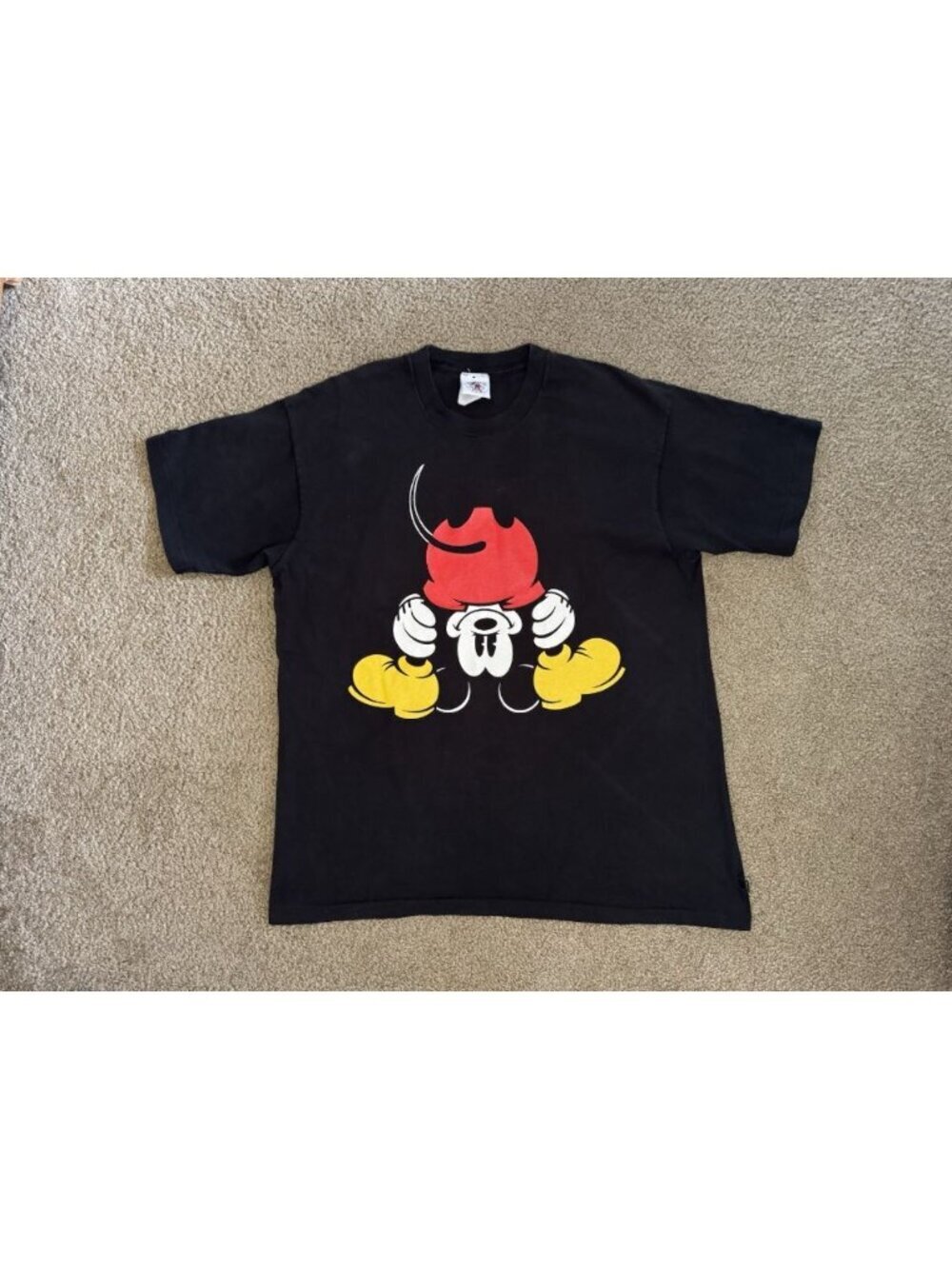 VTG 90s DISNEY MICKEY Black Shirt Mens XL Made in USA Single Stitch READ